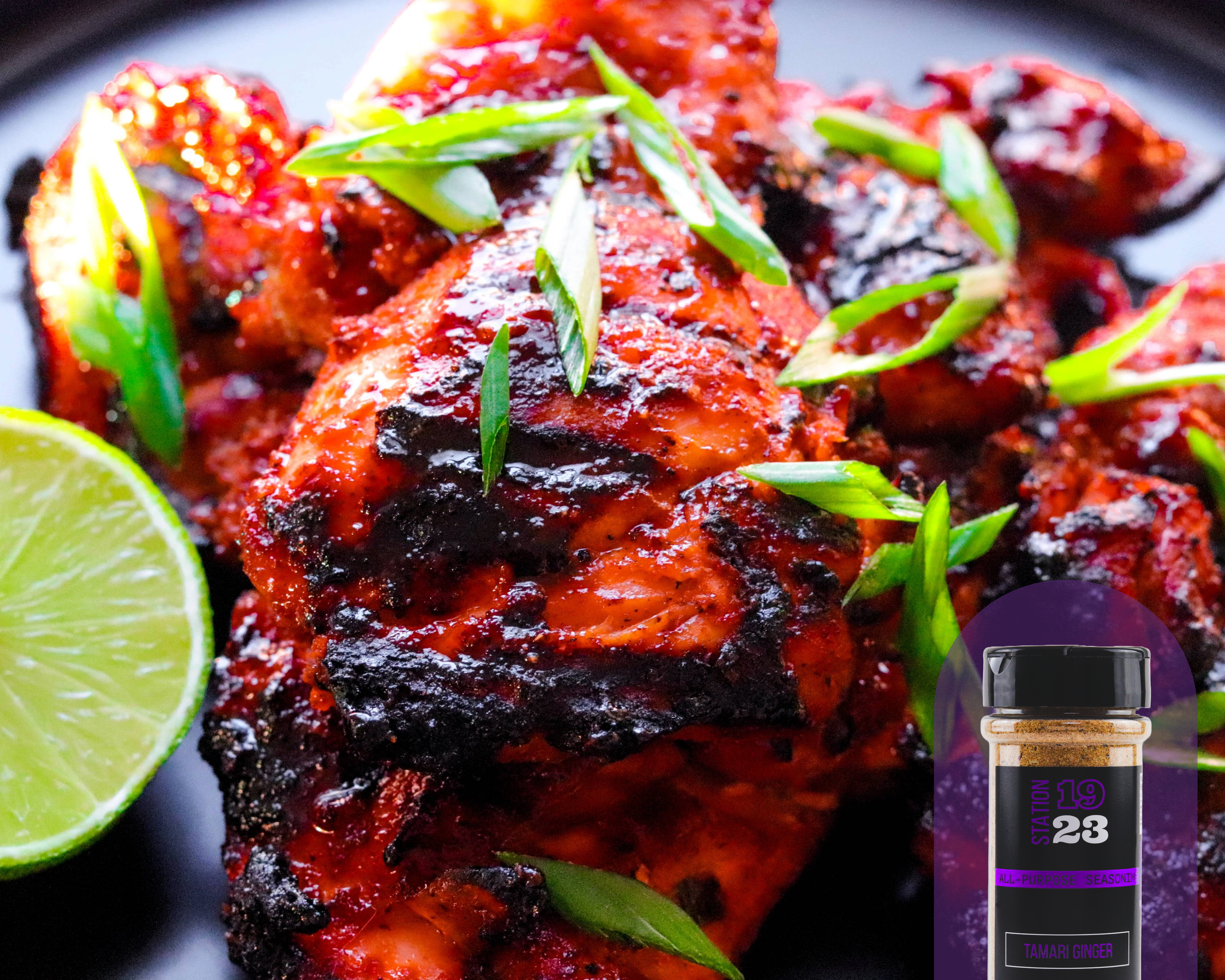 Korean BBQ Style Gochujang and Honey Grilled Chicken Gluten Free Made with Station 1923 Tamari Ginger Gluten Free Seasoning No Preservatives No Filler Black Owned Seasoning