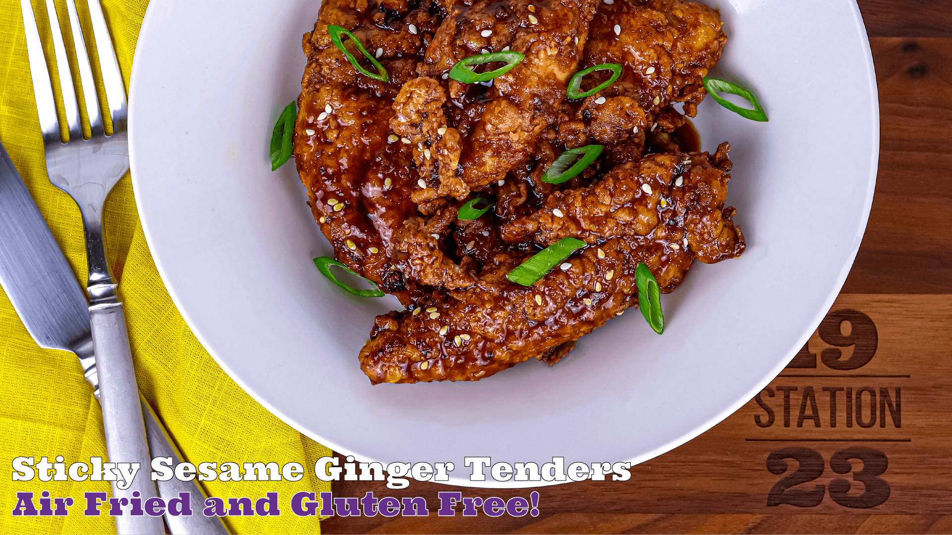 Air Fryer Gluten Free Sticky Sesame Ginger Chicken Tenders - Station 1923