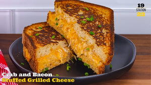 Crab and Bacon Stuffed Grilled Cheese Sandwich | Gluten Free