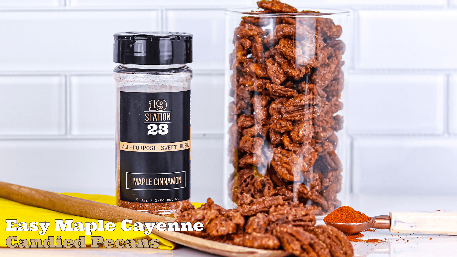 Easy Maple Cayenne Candied Pecans - Station 1923