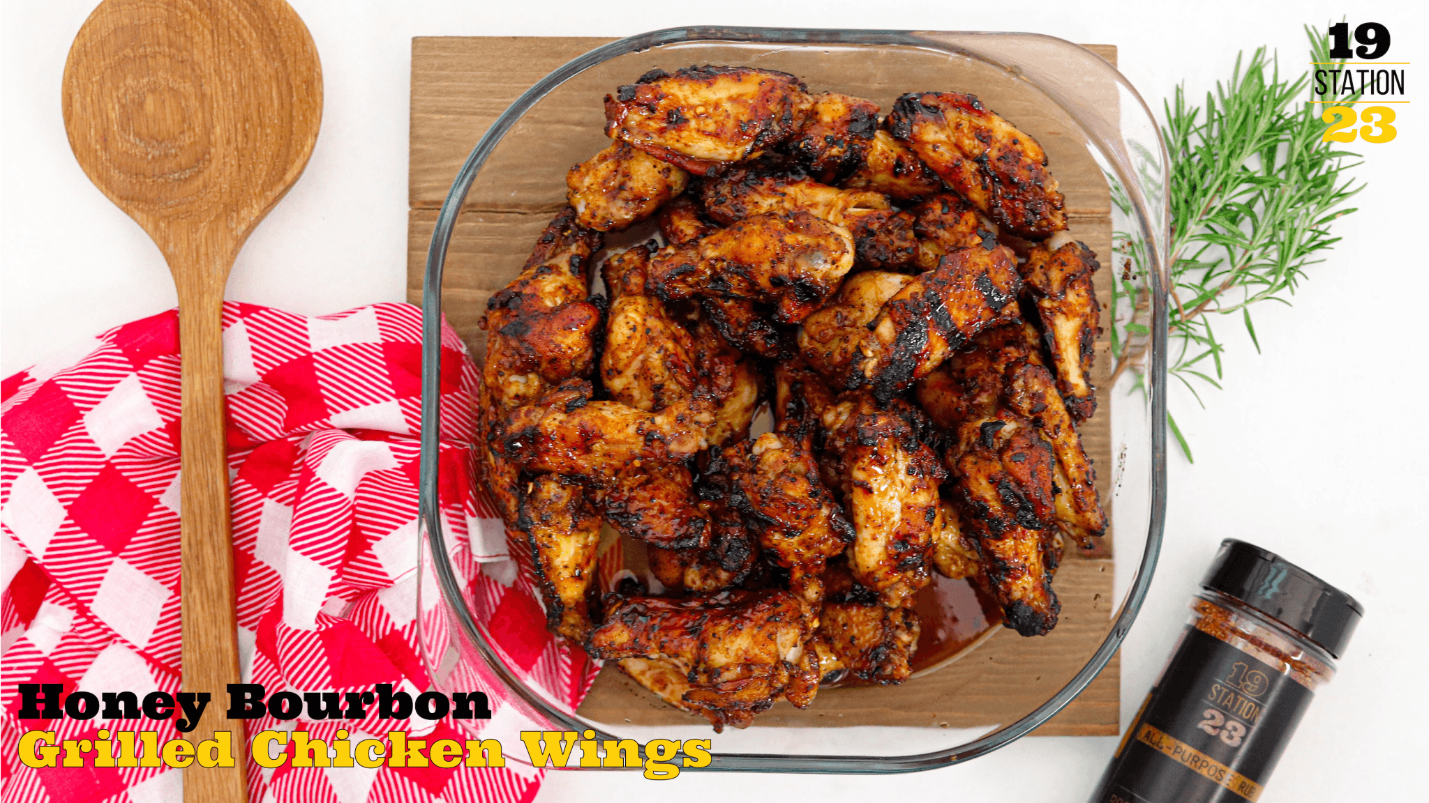 Honey Bourbon Grilled Chicken Wings - Station 1923